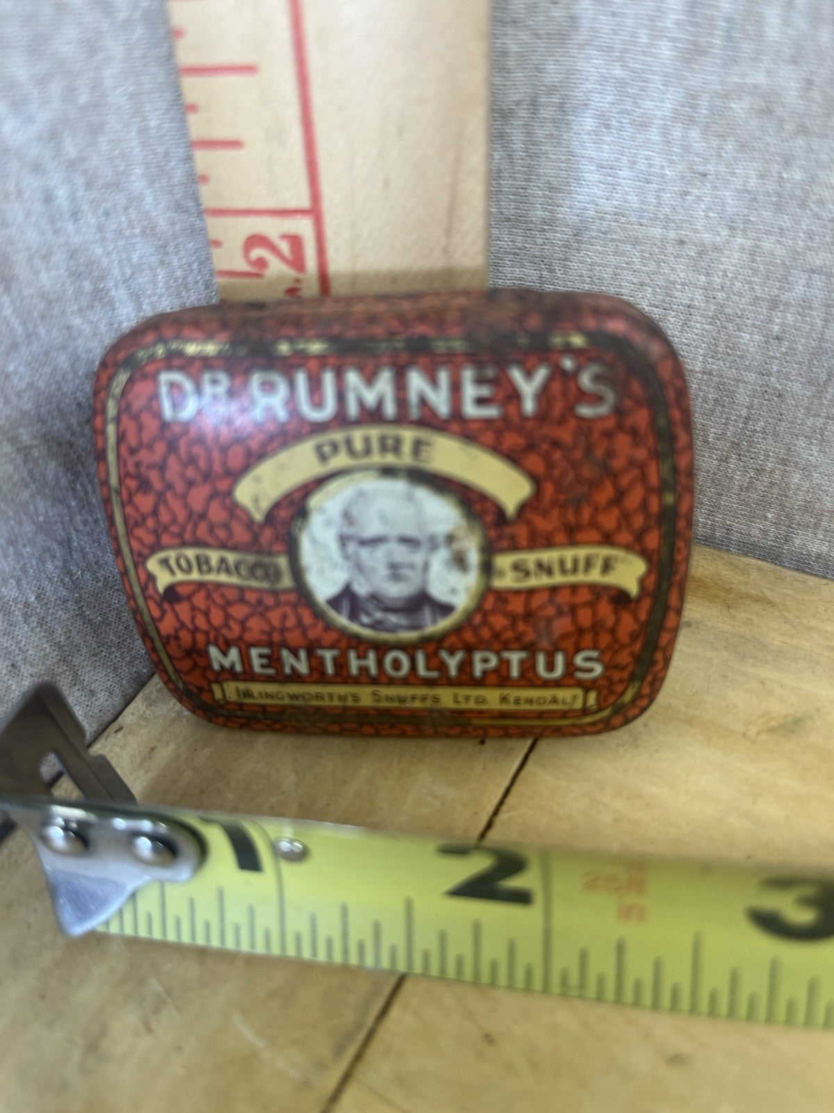 Vintage Dr Rumney’s Pure Tobacco Snuff Mentholyptus Empty Tin Illingworth