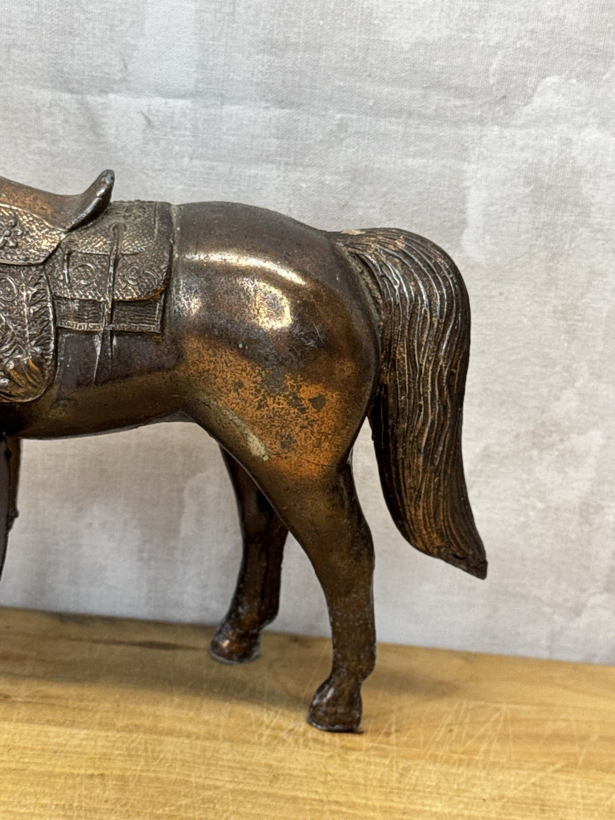 copper plated metal horse 1950s #1068