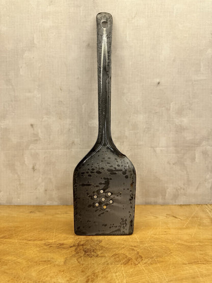 Grey Enamel Splatter Spatula Antique #1186