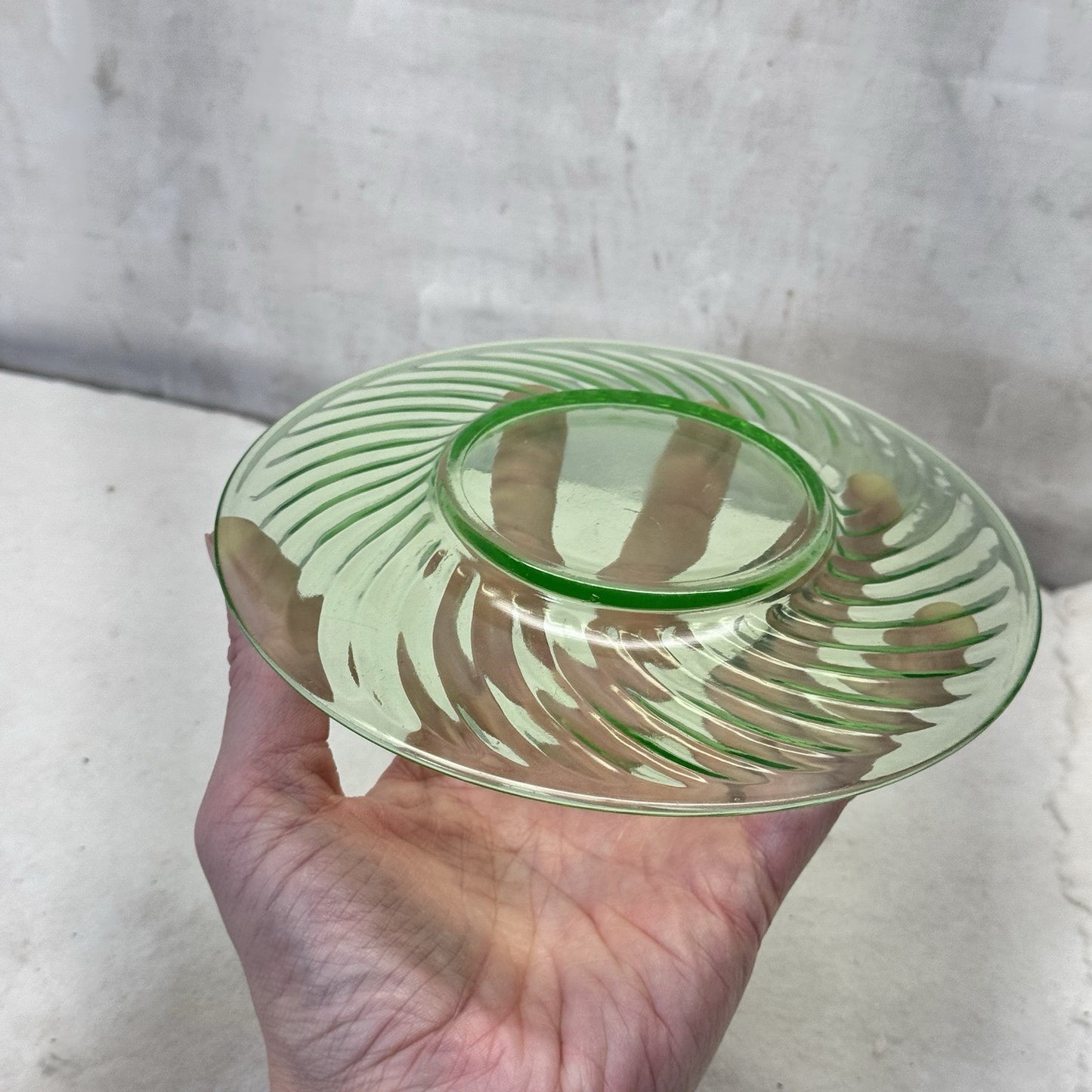 Depression Glass Spiral Small Plate Vintage