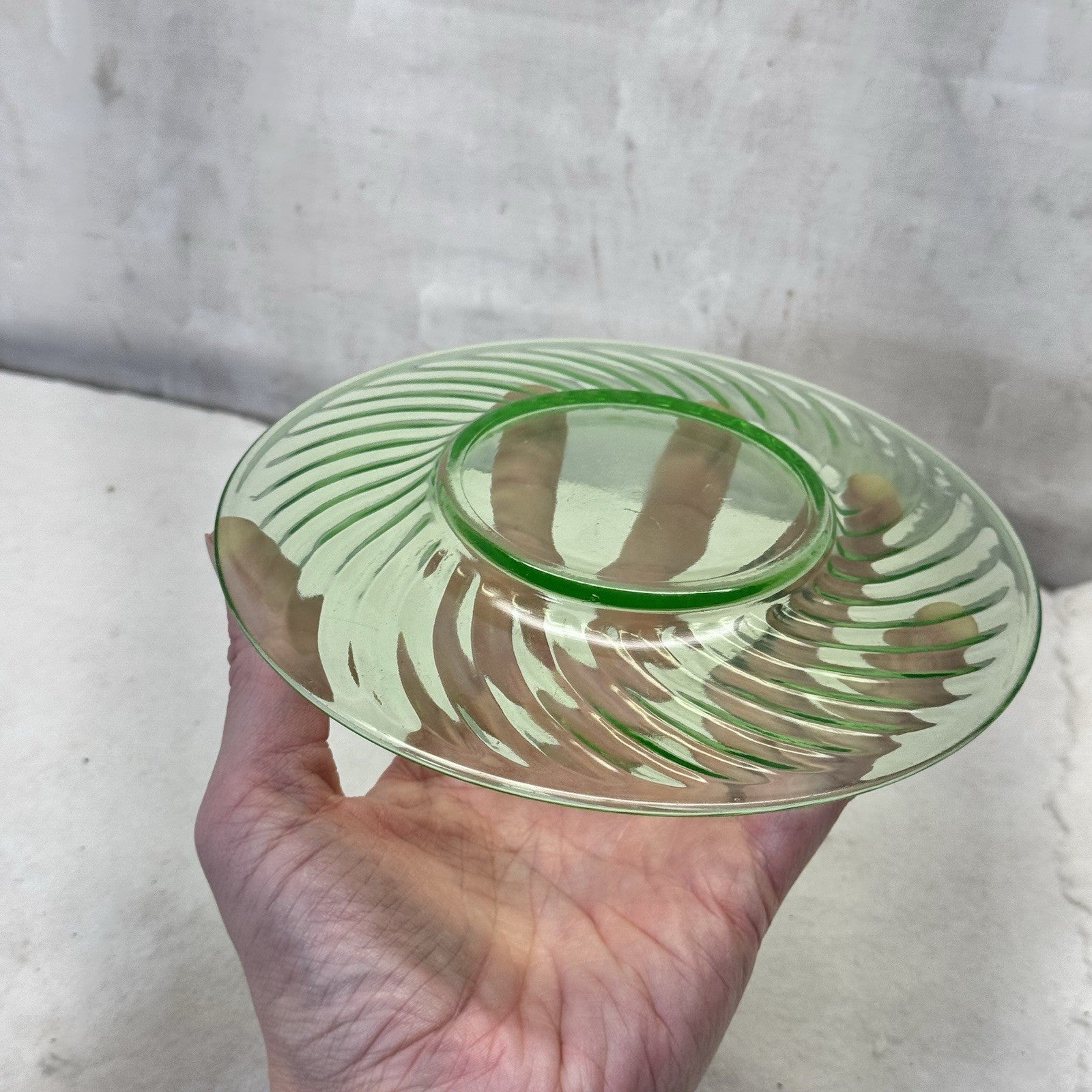 Depression Glass Spiral Small Plate Vintage