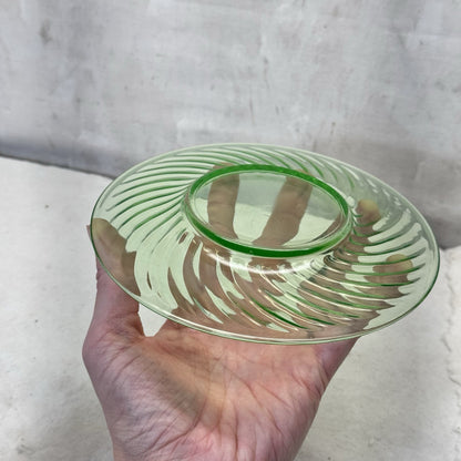 Depression Glass Spiral Small Plate Vintage