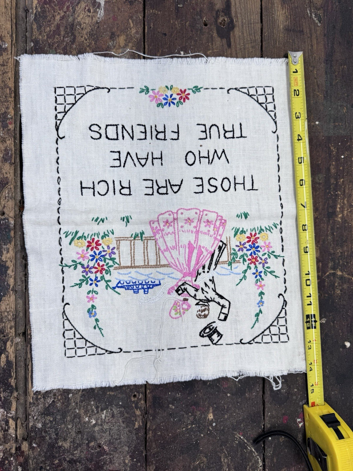 antique cross stitch Sampler #1169