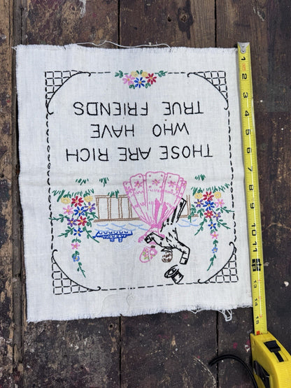 antique cross stitch Sampler #1169