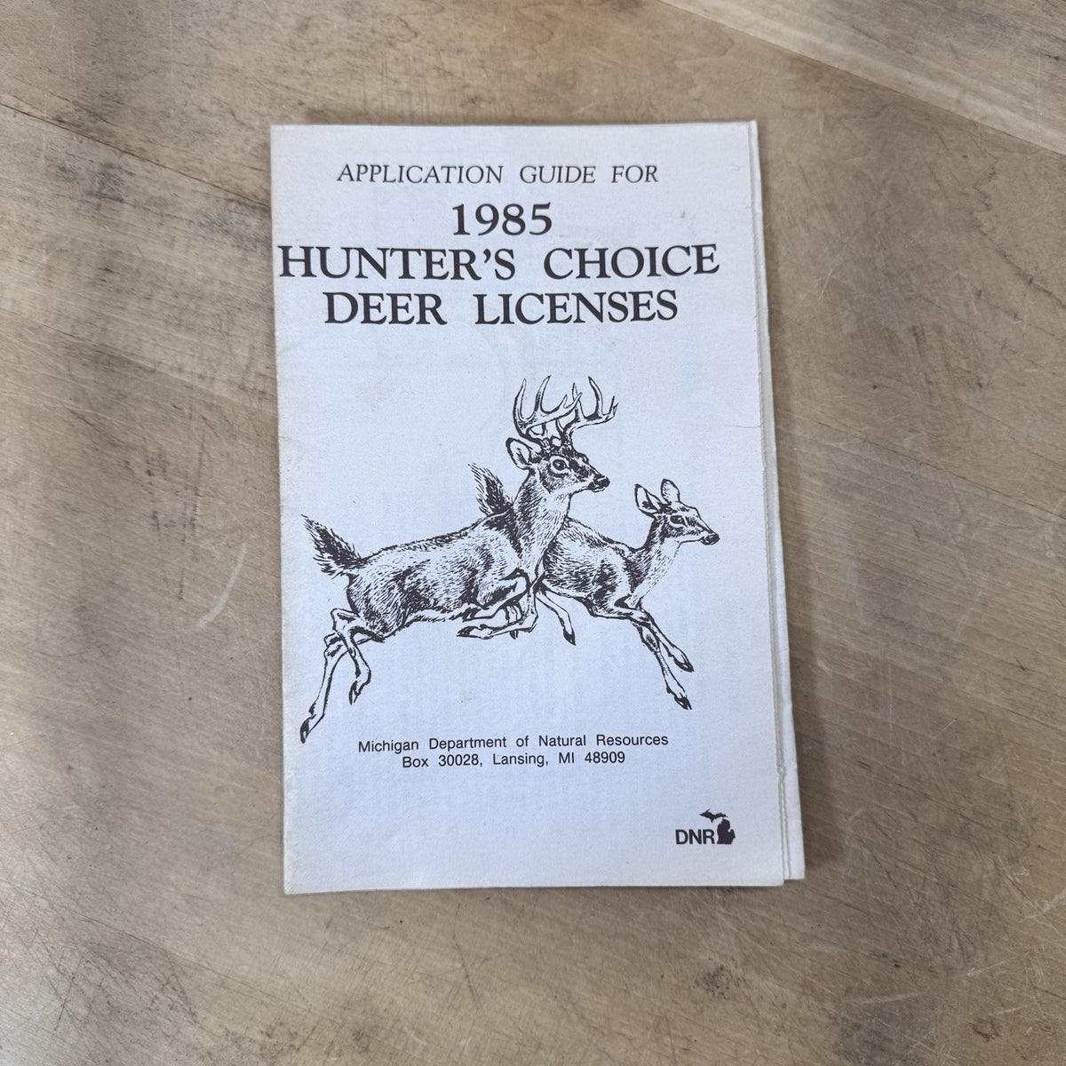 1985 Hunters Choice Deer Licenses Michigan Vintage Paper Book