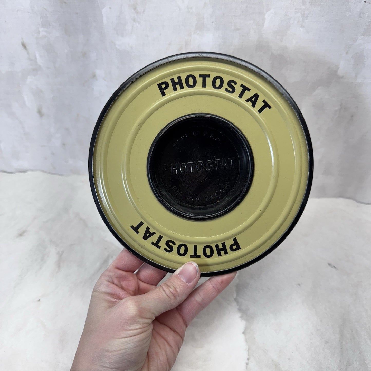 Photostat Ashtray Vintage Metal Round