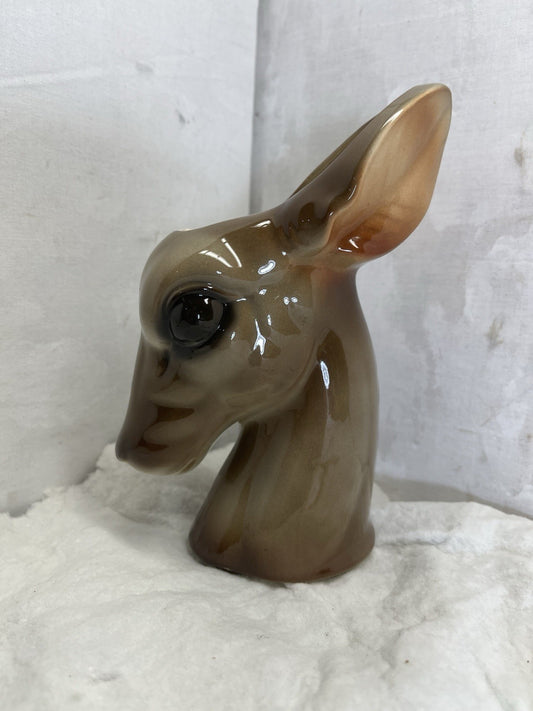 vintage ceramic deer planter