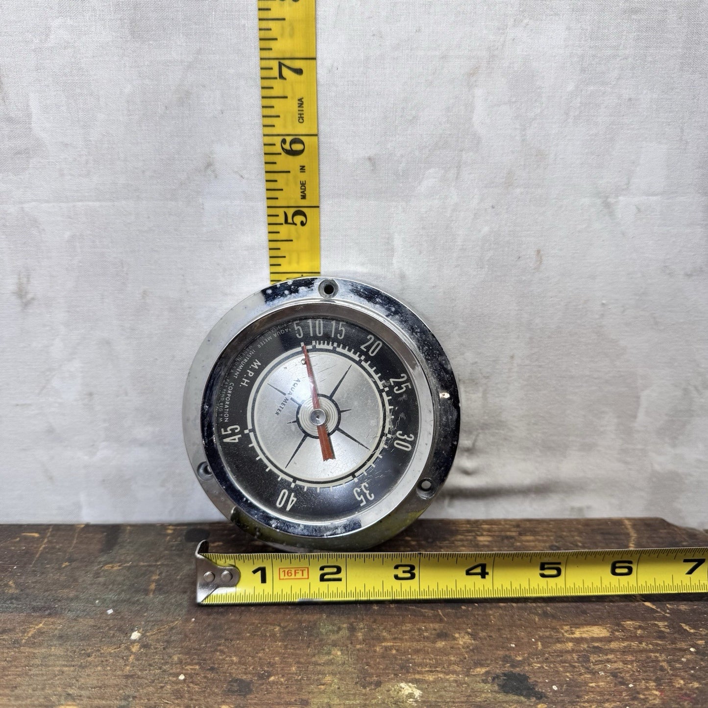Vintage Aqua Meter Boat Speedometer 