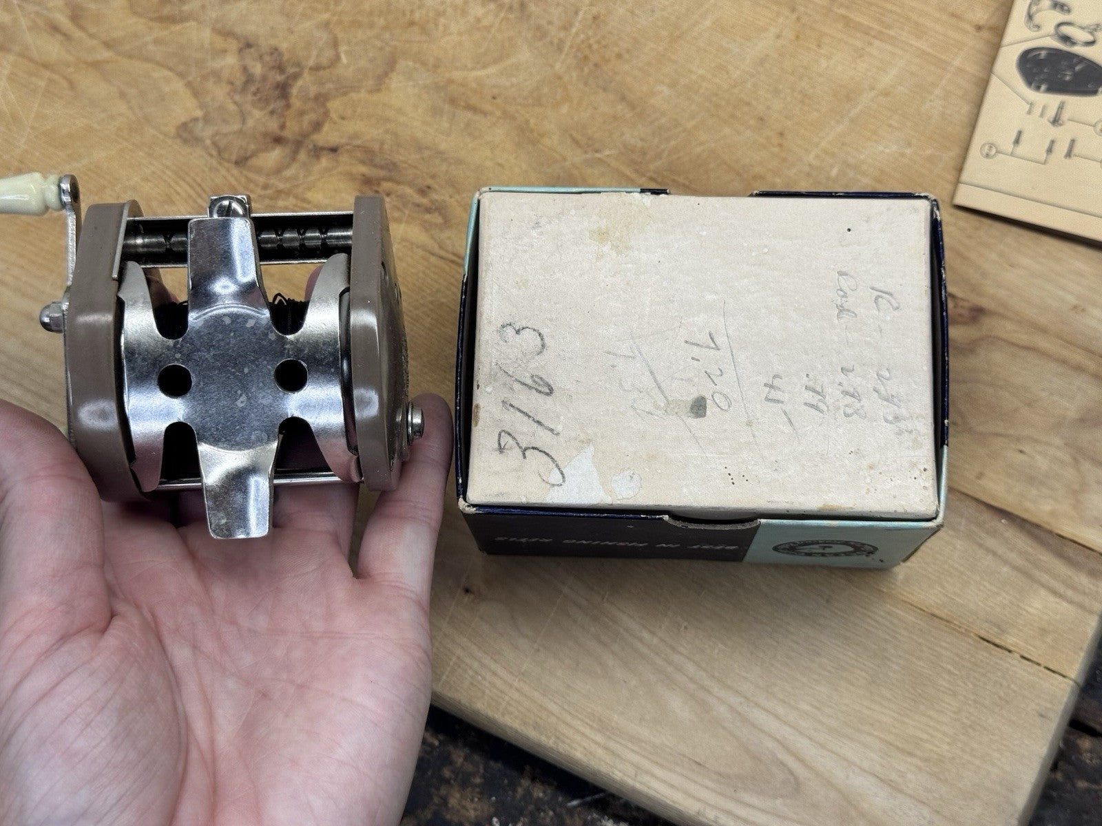 Ocean City Vtg Fishing Reel With Box #1238