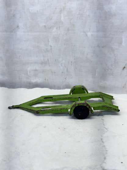 Green Metal Toy Trailer Vintage