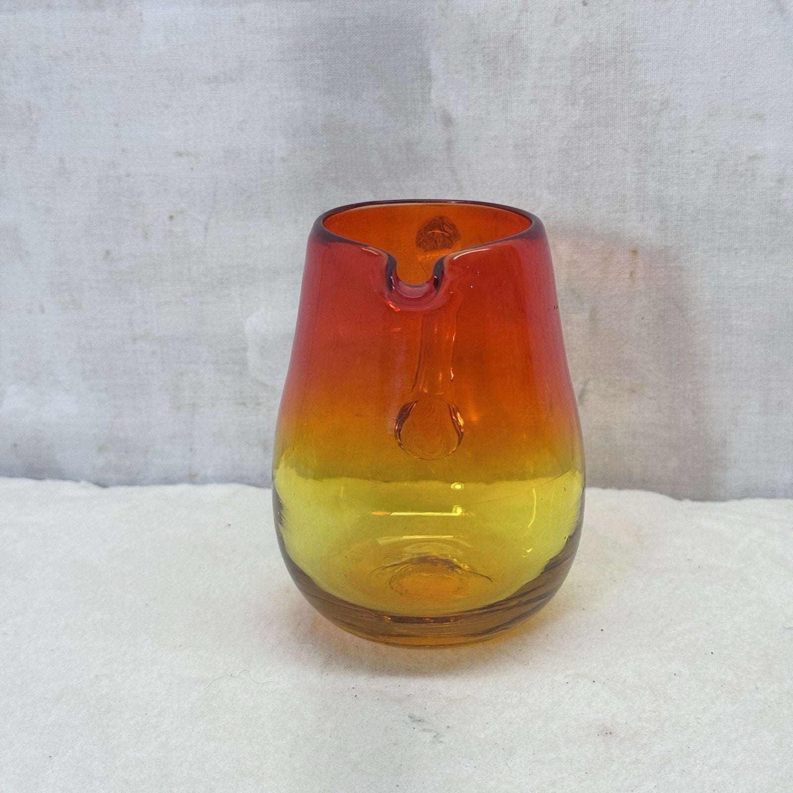 Amberina Glass Creamer Small Pitcher Vintage 