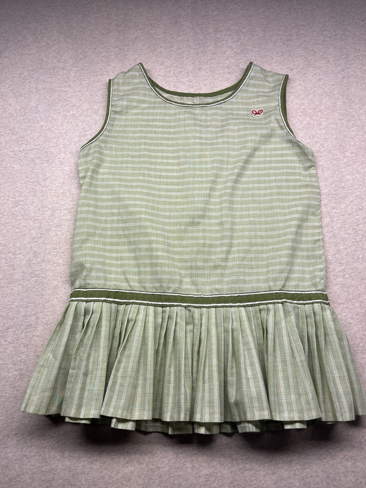 1960-70s Women’s Green Plaid Cotton Sleeveless Tennis Top