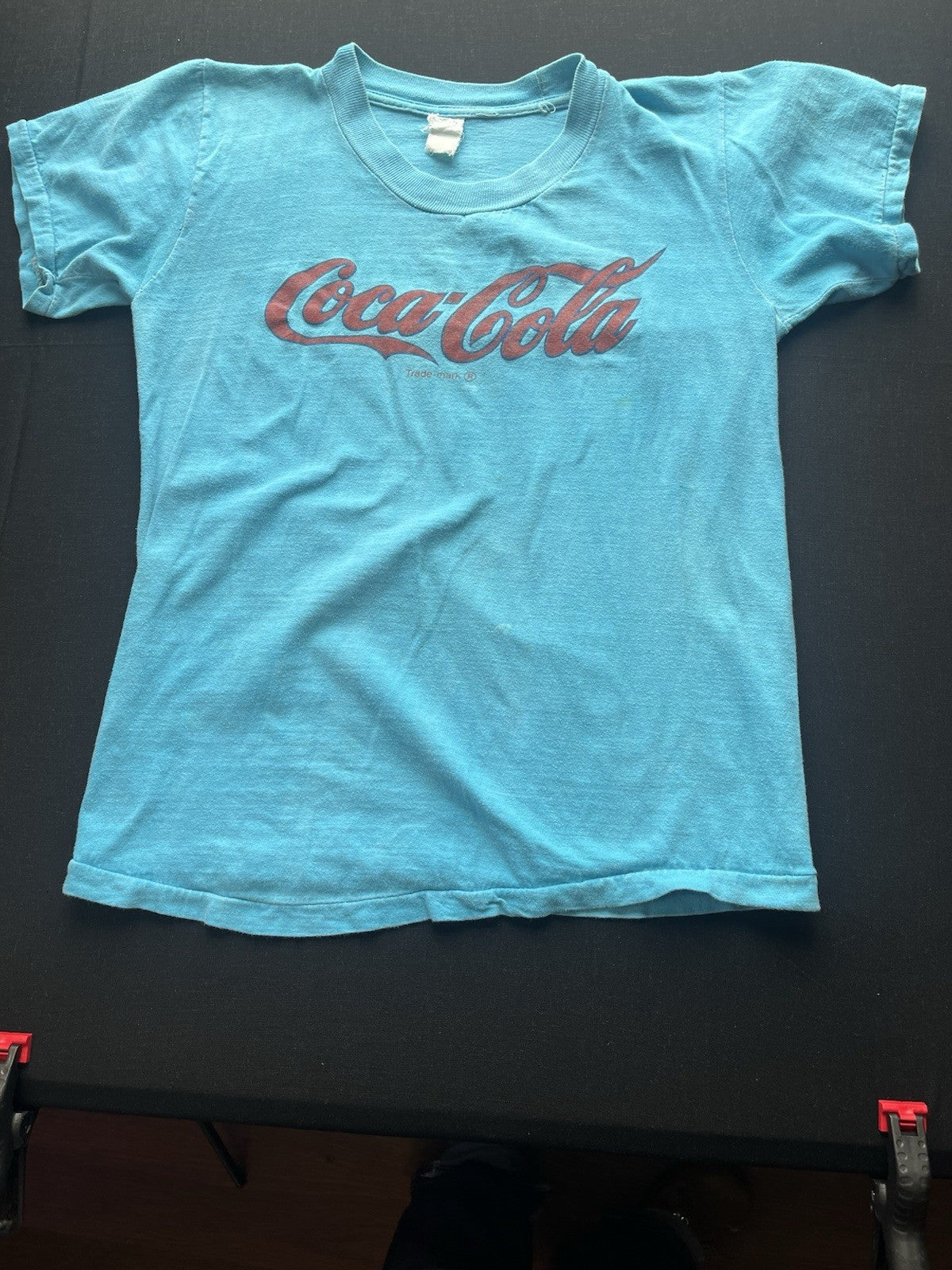 1970s, 80s Blue Distressed Coca Cola Tshirt
