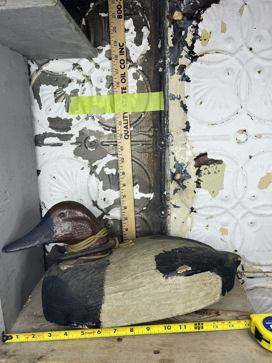 Antique Vintage Wood Duck Decoy With Minnesota Marked Weight