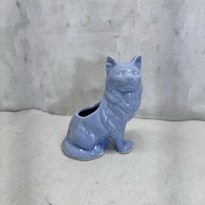 Blue Cat Pottery Planter Vintage 