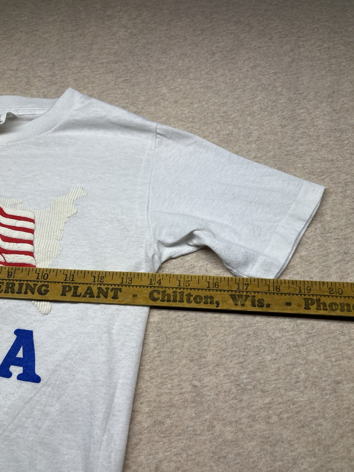 1980s Youth Wht USA S Sleeve Tshirt