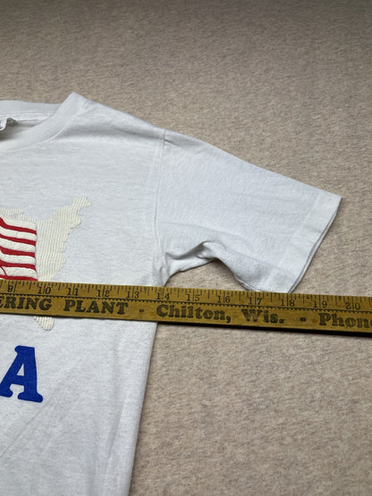 1980s Youth Wht USA S Sleeve Tshirt
