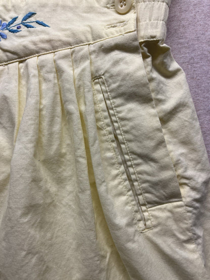 1960s, 70s Women’s Yellow Embroidered Cotton Sleeveless Romper 