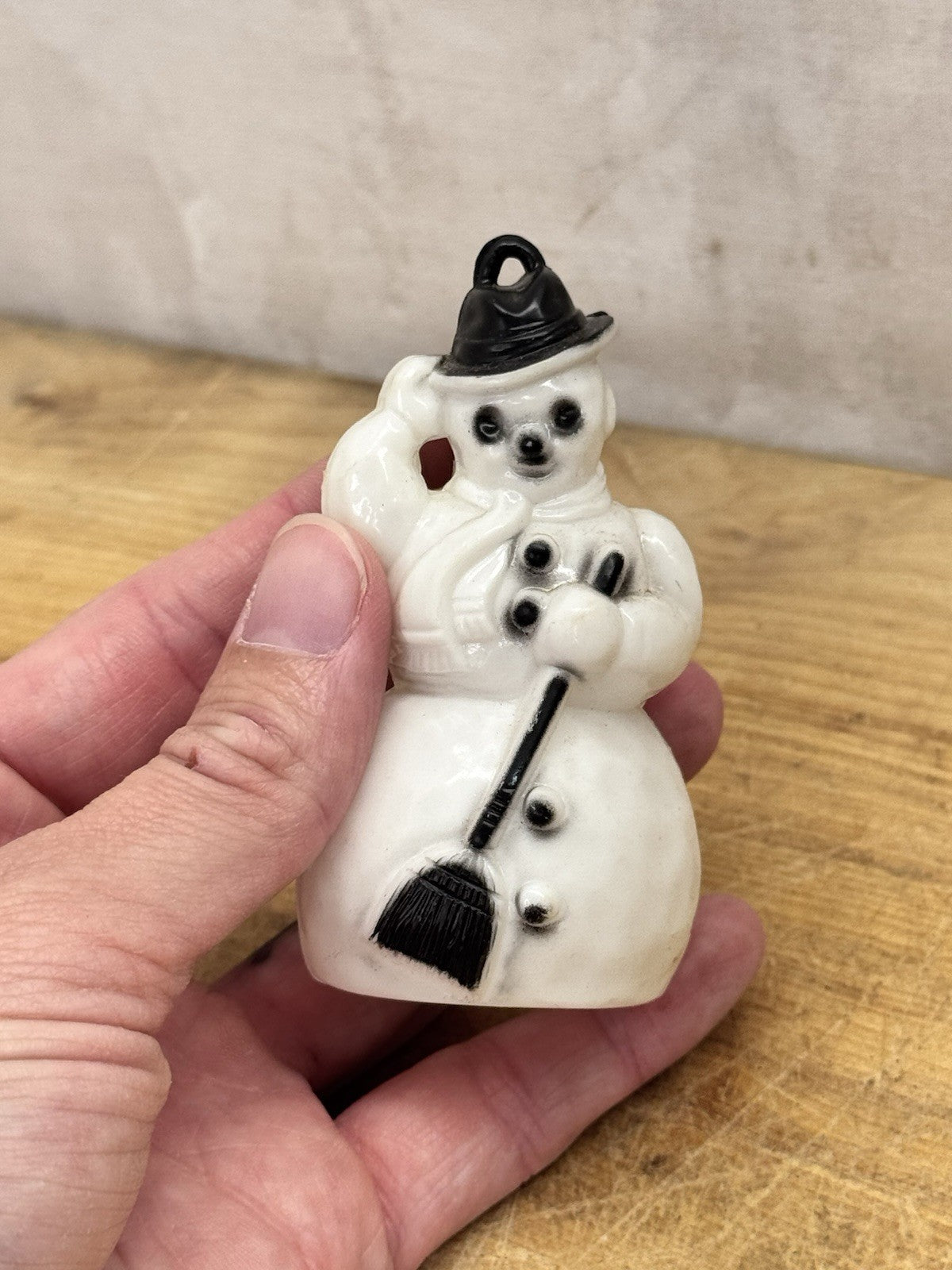 Vtg Christmas 1940s Rosen Rosbro Plastic Snowman Ornament #1535