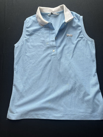 1970s, 80s Women’s The Fox Blue Sleeveless Knit Shirt