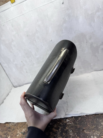 Tin Work Lunch Box Black Vintage Dome Top