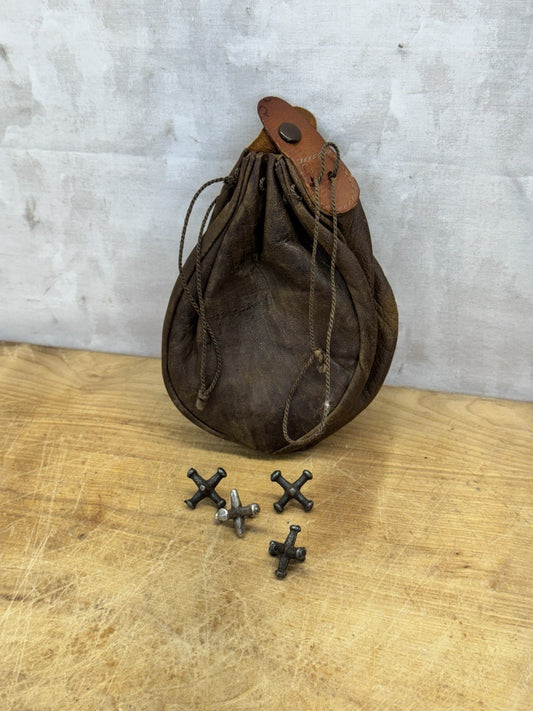 Leather Marble/Jack Pouch Antique #1394