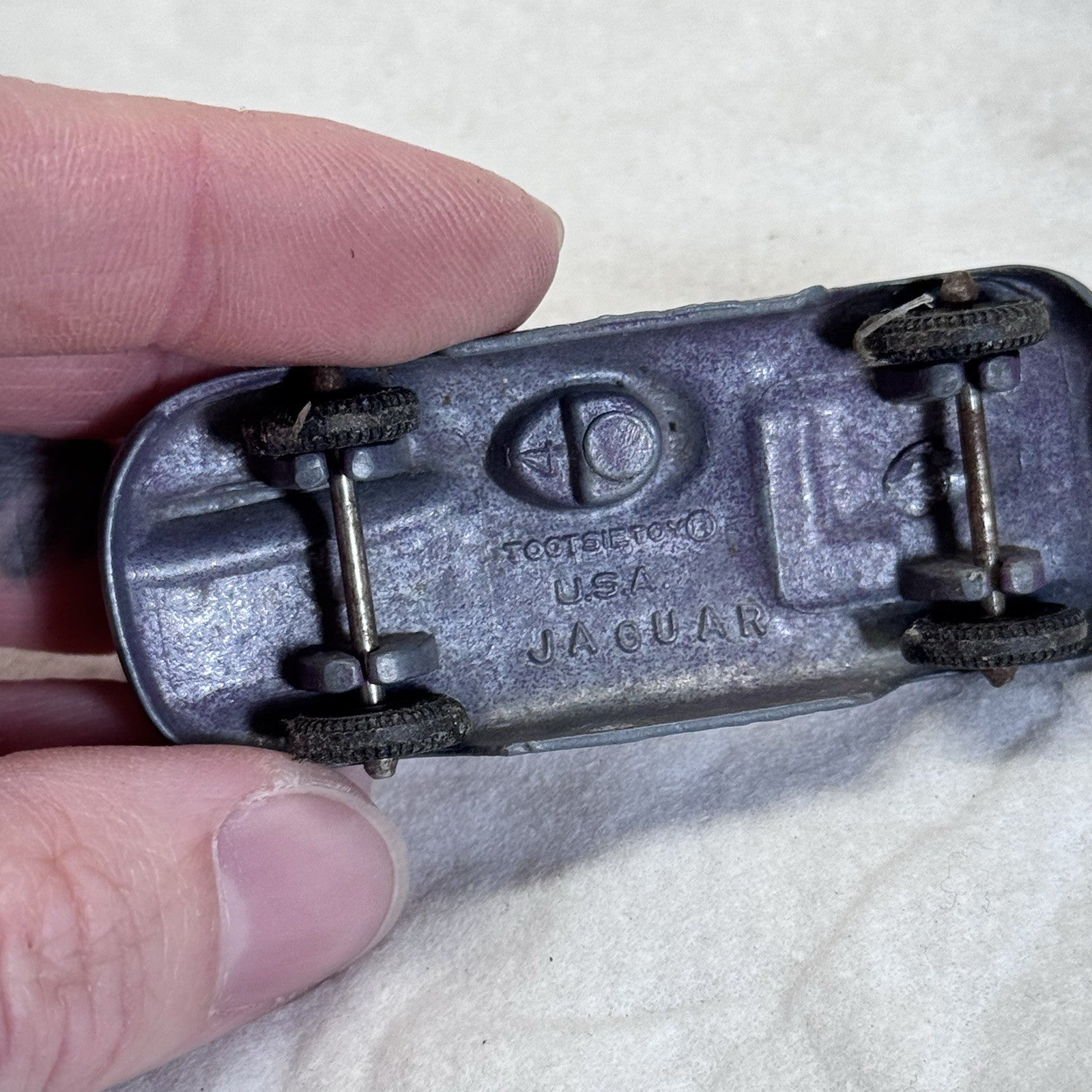 Vintage Tootsie Toy Jaguar Car Purple