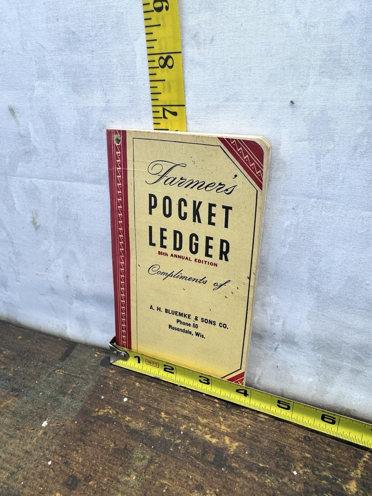 Farmers Pocket Ledger Rosendale Wisconsin Vtg NOS 1952-1953 #1449