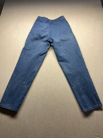 1980s Women’s High Waisted Striped Distressed Jeans