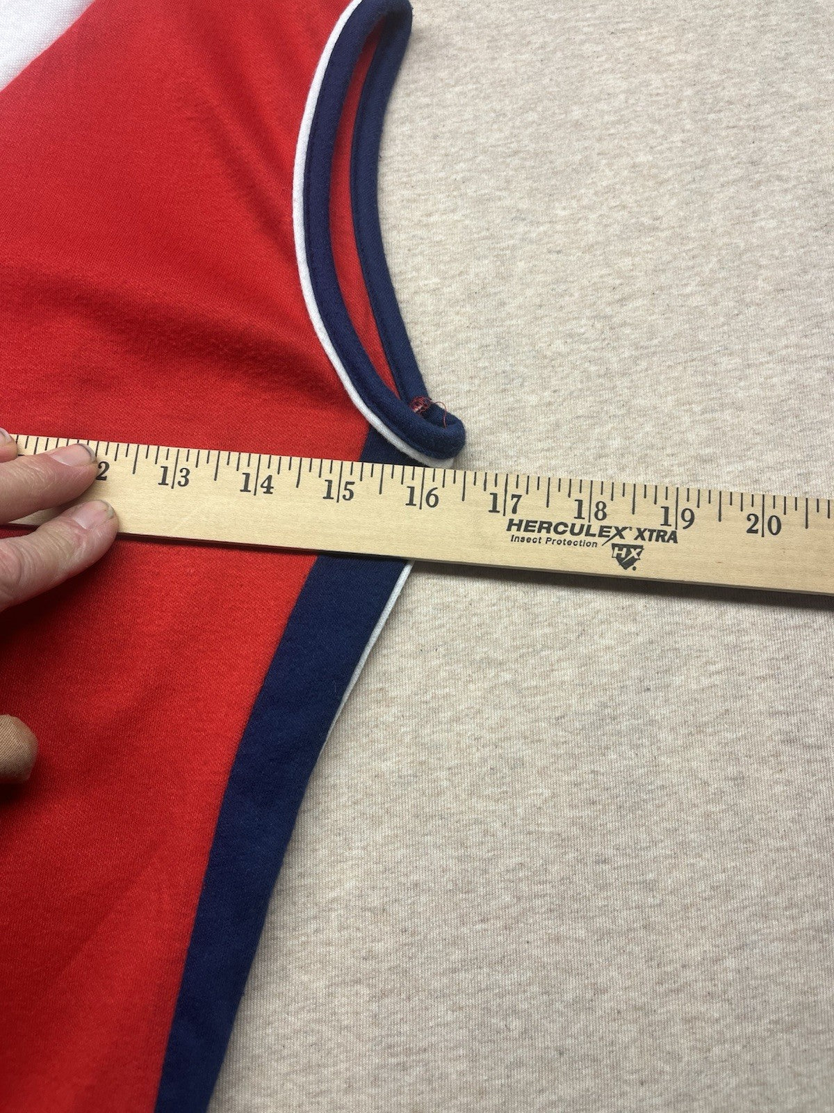 1970s Women’s Red White Blue Sleeveless Knit Shirt