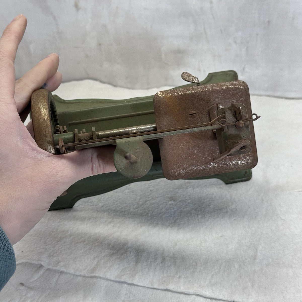 Child’s Metal Vintage Green Sewing Machine