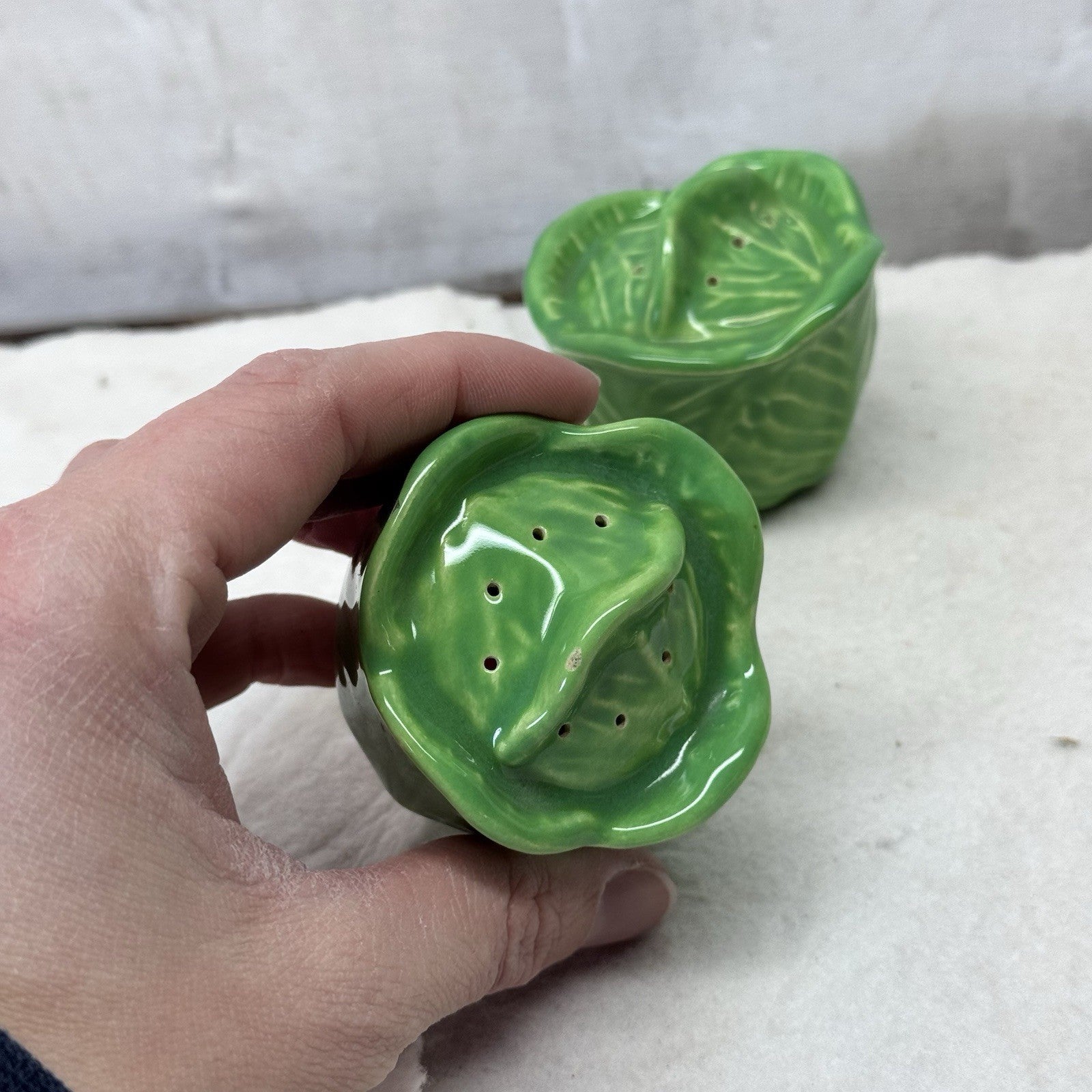 Lettuce Cabbage Vintage Salt Pepper Shakers