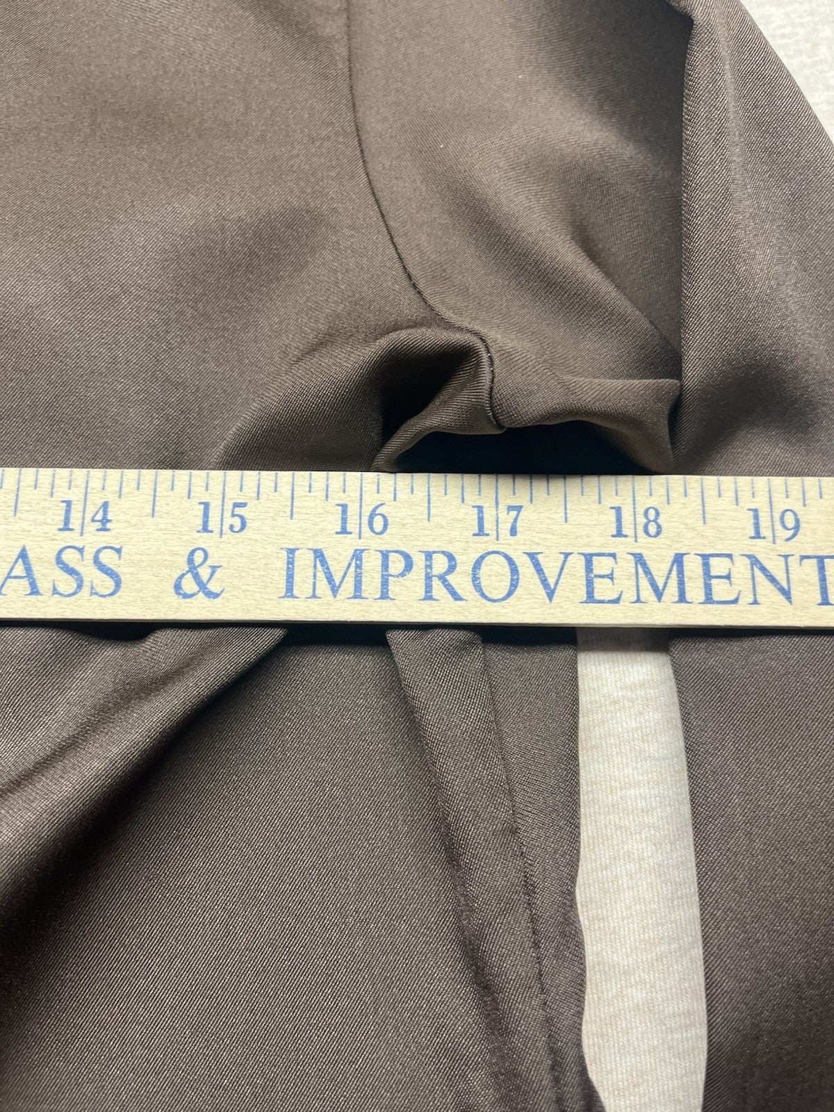 1960s, 70s Women’s L Sleeve Brown Nylon Ruffled Top