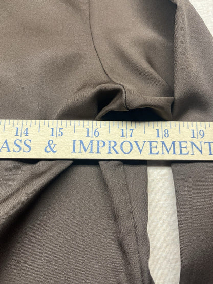 1960s, 70s Women’s L Sleeve Brown Nylon Ruffled Top