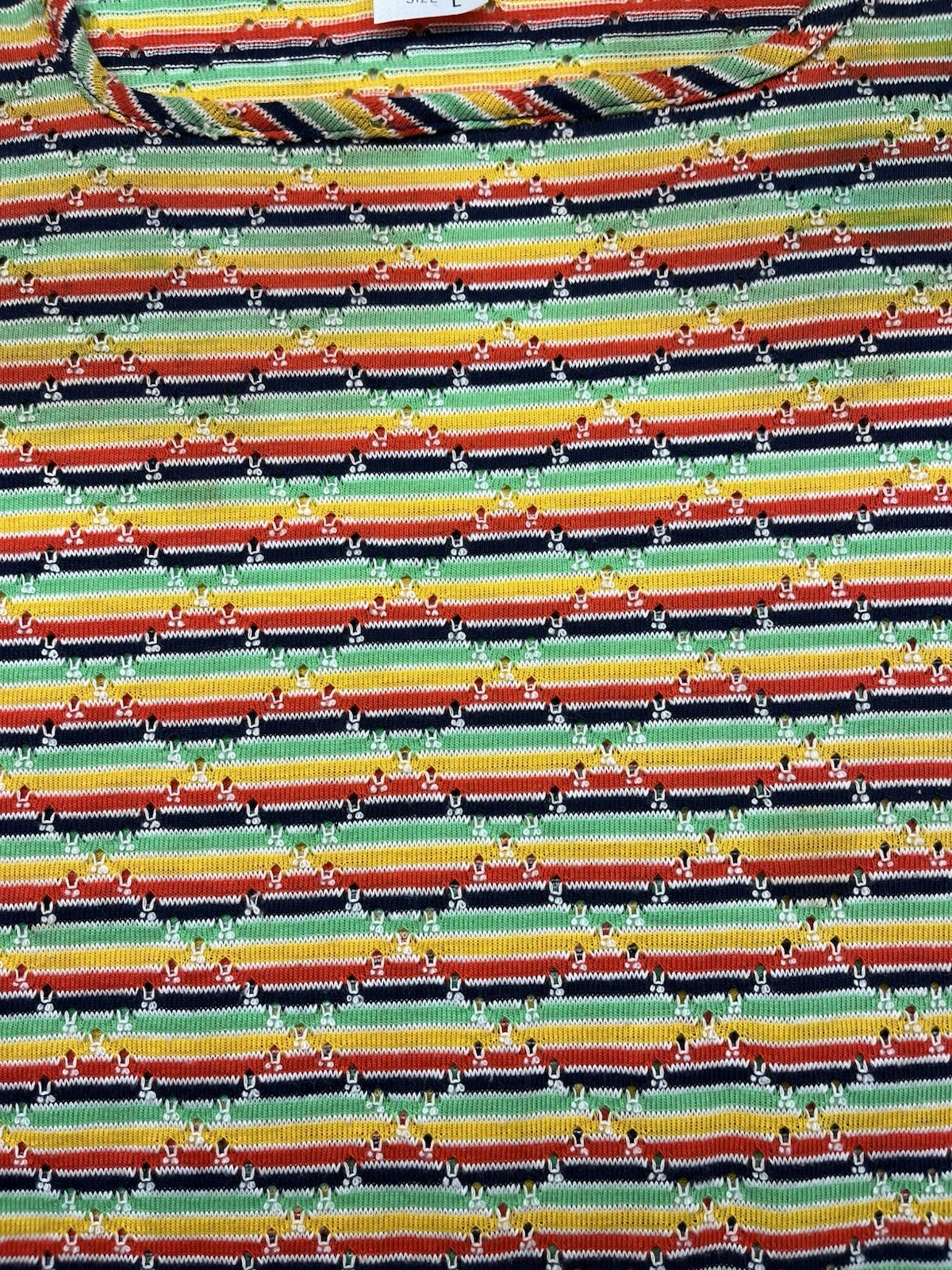 1970s Women’s Knit Striped S Sleeve Top