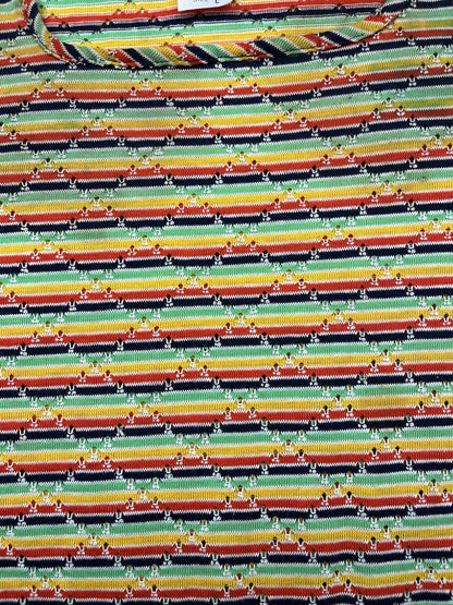 1970s Women’s Knit Striped S Sleeve Top