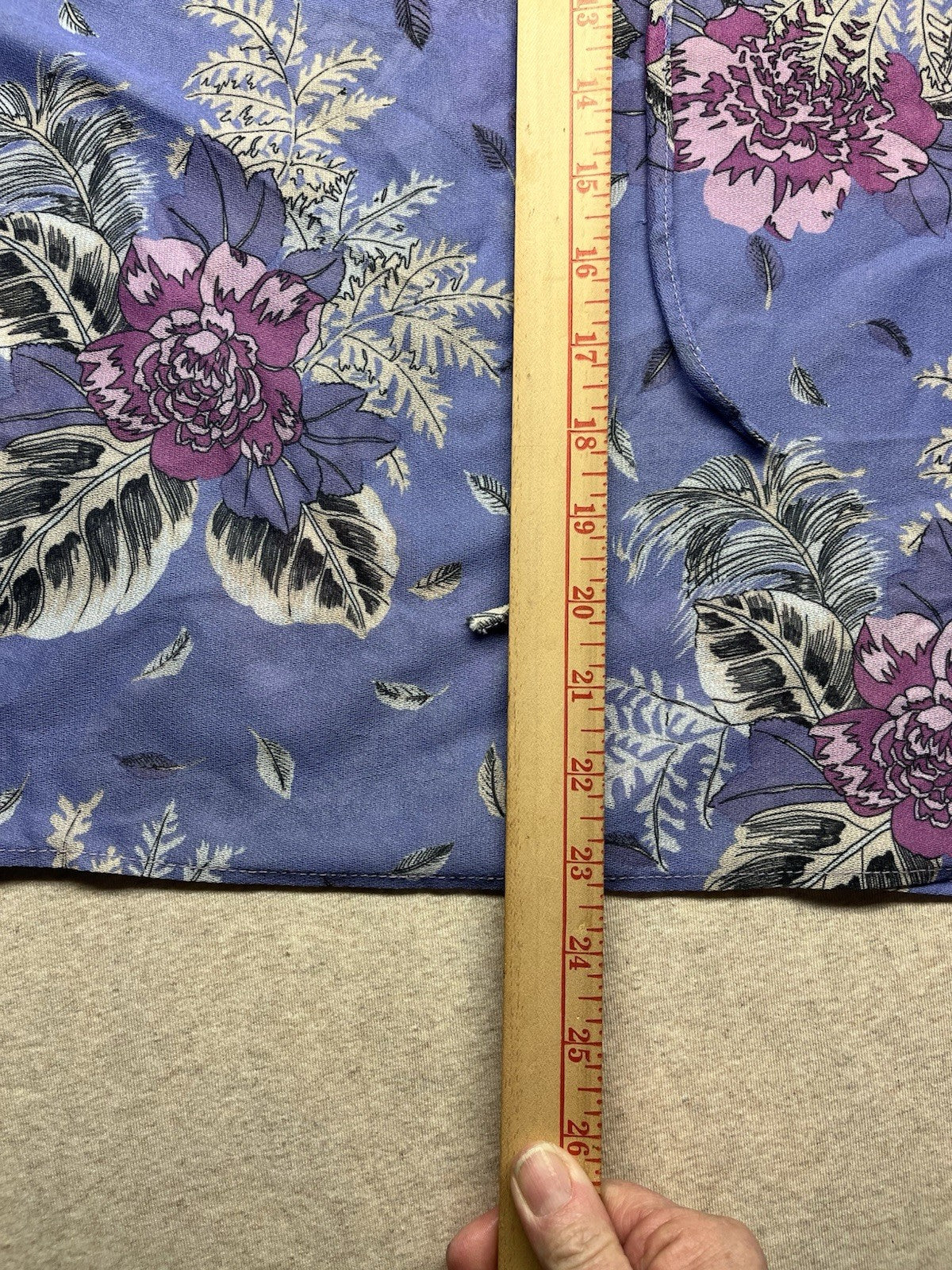 1950s,80s Women’s Purple Sheer Print S Sleeves