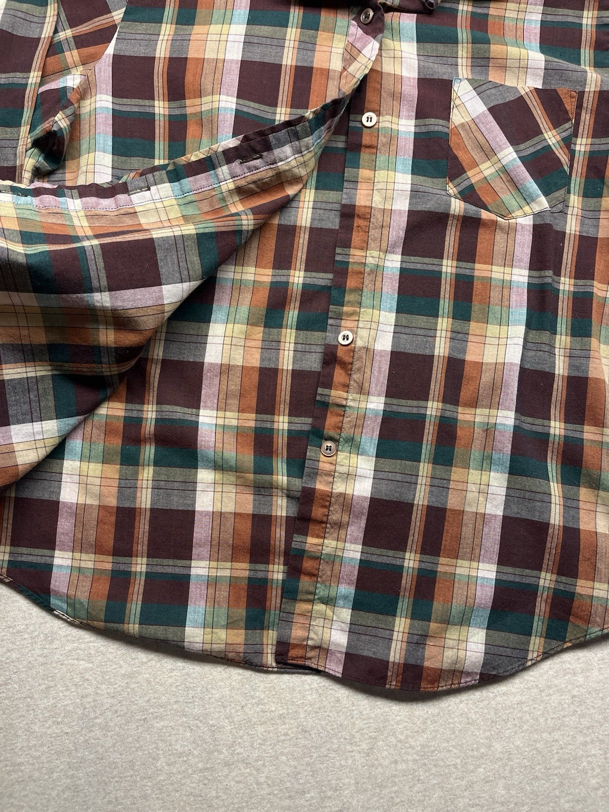 1970s Women’s Plaid L Sleeve Cotton Shirt