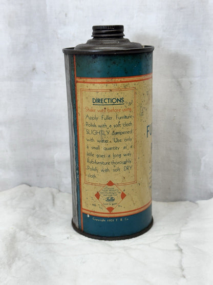 Fuller Furniture Polish Can Vtg #S-1777