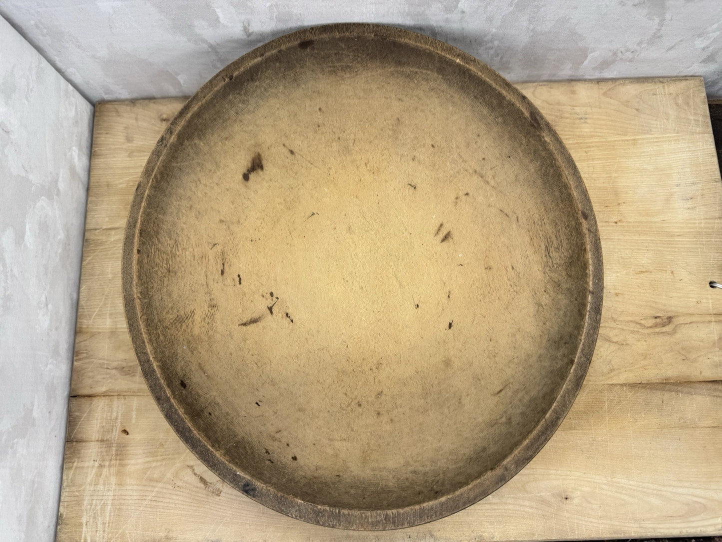 Antique Early Wooden Dough Bowl #S-1532