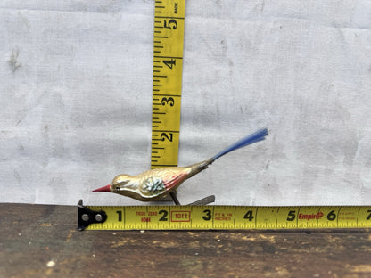 Antique Glass Bird Clip On Ornament #1488