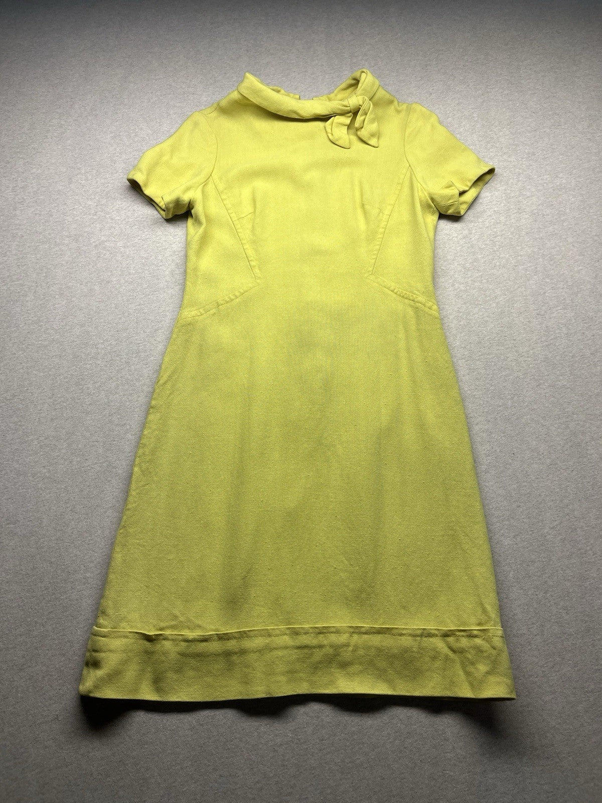 1960s Women’s Wilshire Yellow Cotton S Sleeve Dress