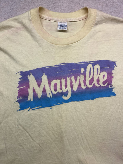 1980s Women’s Mayville Yellow Knit Crop Top