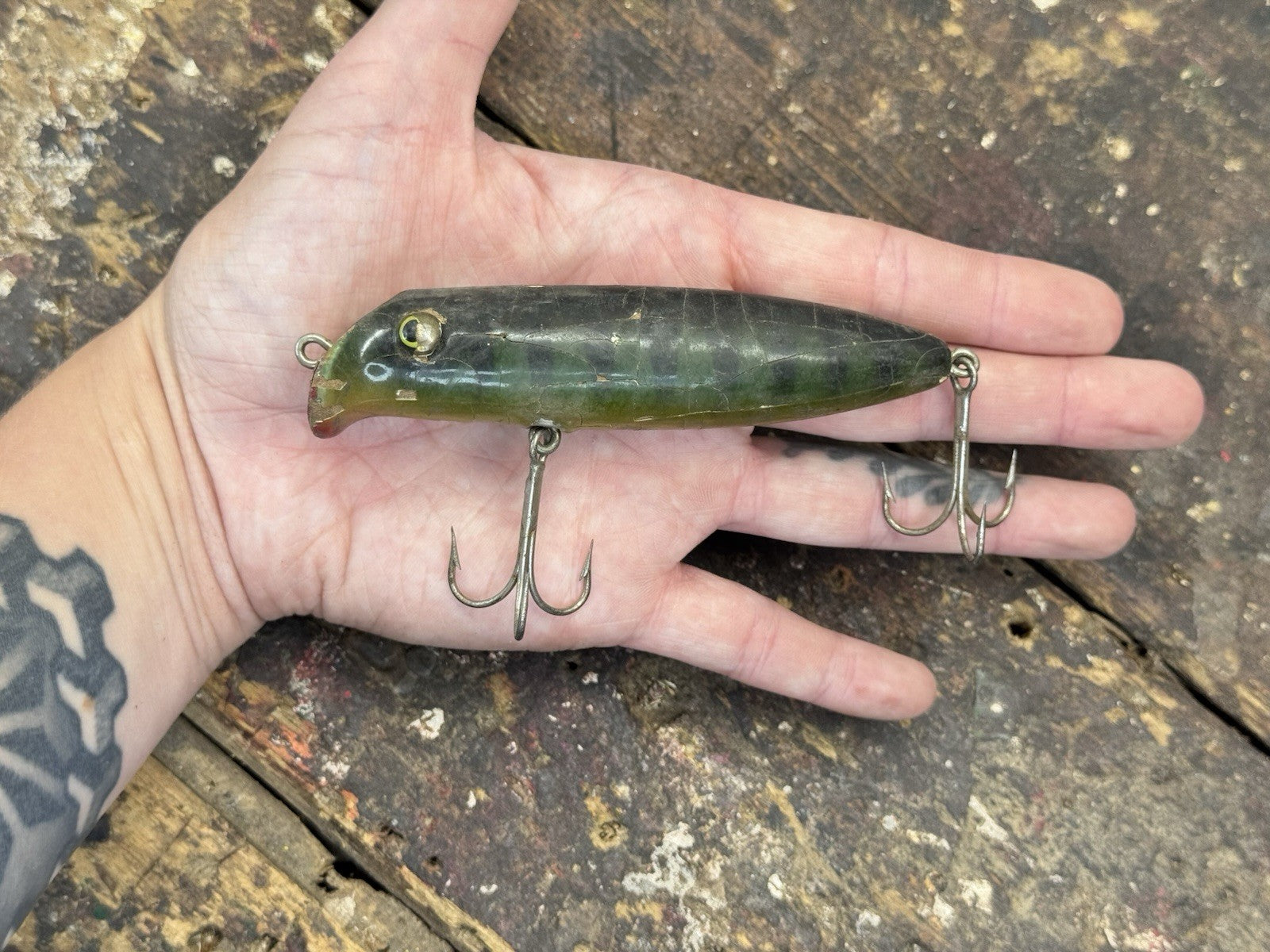Antique Wood Fishing Lure #1003