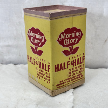 Morning Glory Half & Half Carton Vintage Empty
