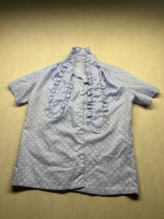 1970s, 80s Women’s Purple Ruffled S Sleeve Top