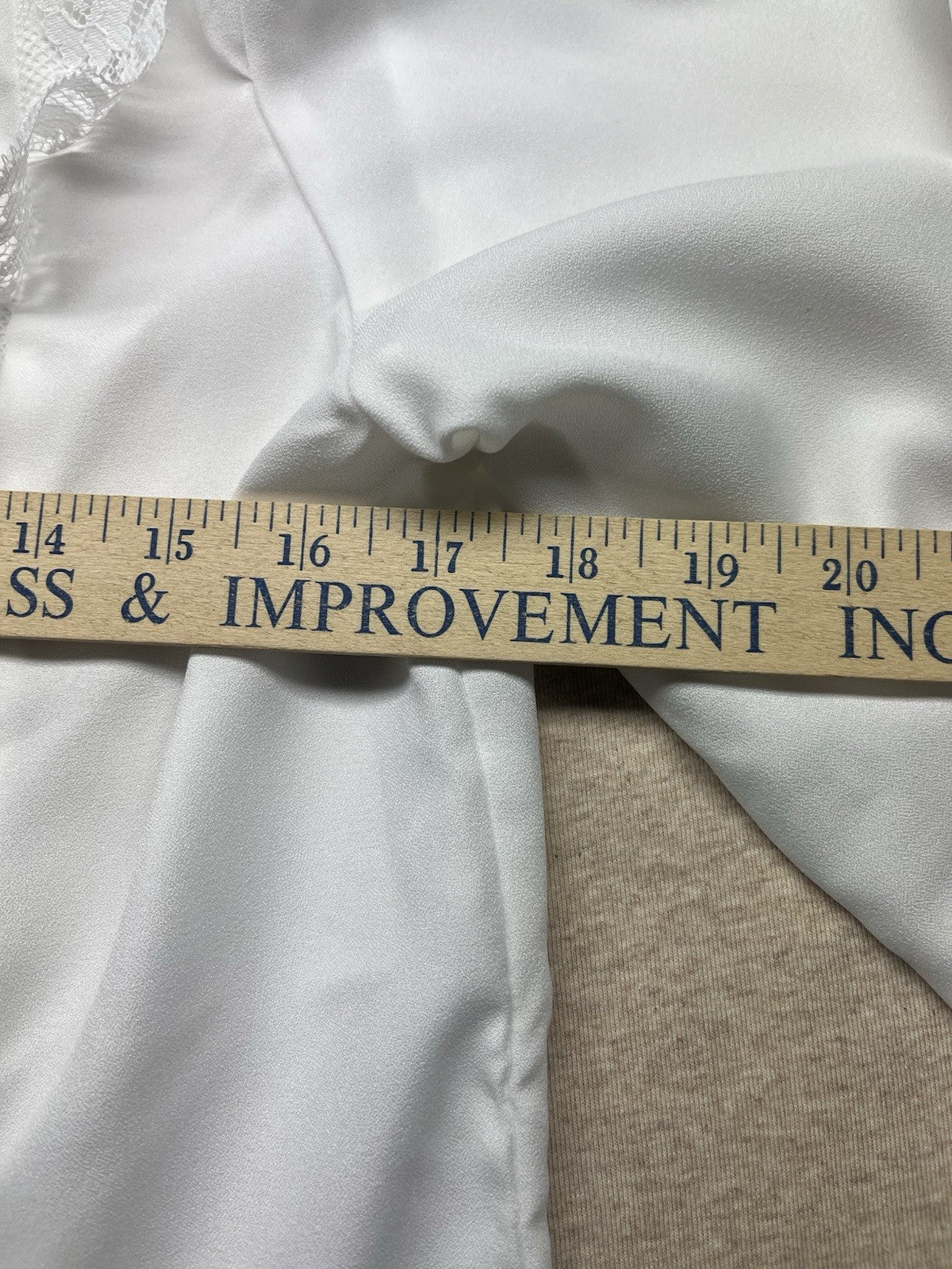 1960s, 70s Women’s L Sleeve White Nylon Ruffled Shirt