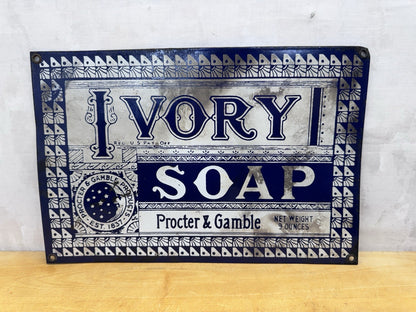 Antique Porcelain Ivory Soap Sign #1020