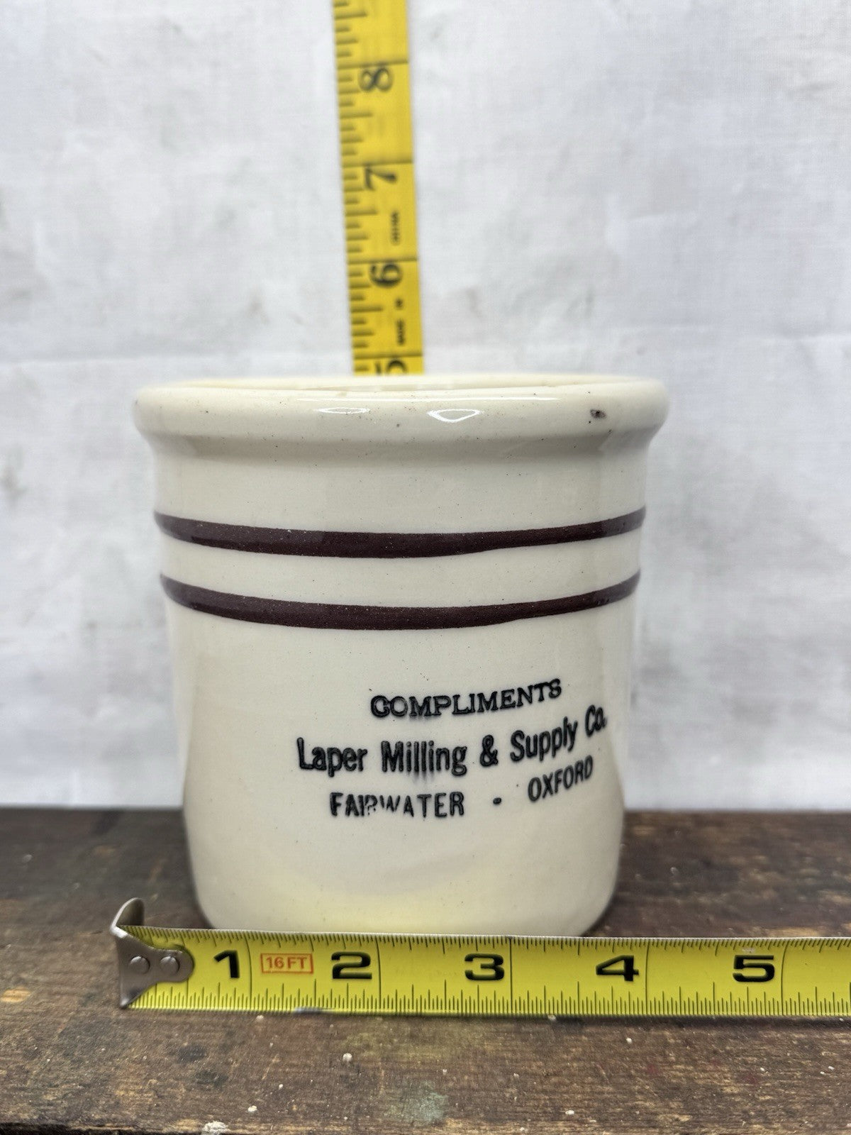 Laper Milling & Supply Co. Beater Jar Antique Fairwater Wisconsin #1126