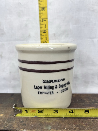 Laper Milling & Supply Co. Beater Jar Antique Fairwater Wisconsin #1126